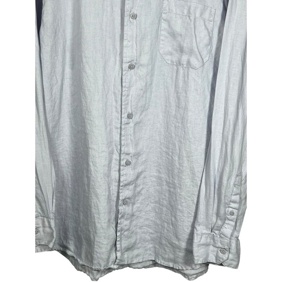 Saks Fifth Avenue Lilac 100% Linen Short Sleeve Button Up Shirt Preppy Large‎ - Picture 3 of 11